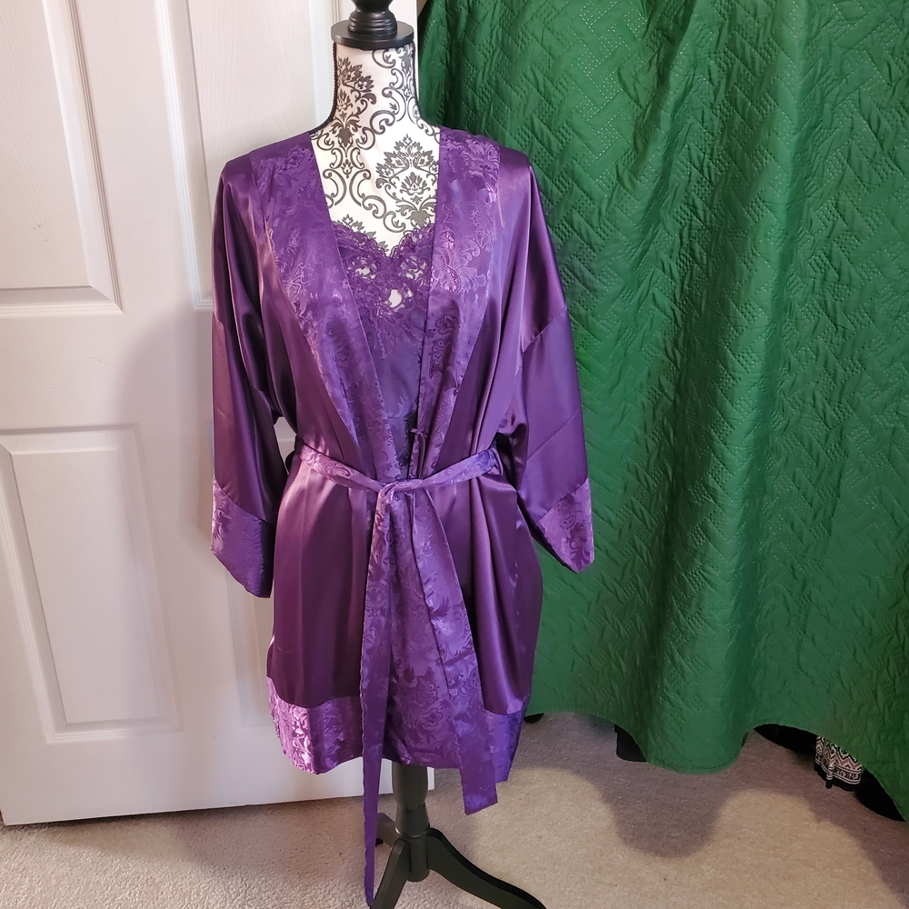 Victoria's Secret Purple Satin Robe